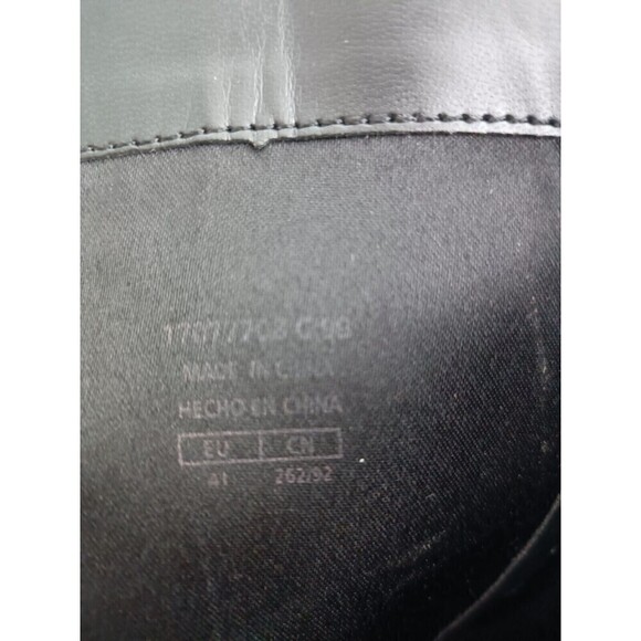 Mango Charles Boots MNG Size 9.5 US EUR 41 Lace-up Leather Black Tall Chunky - Picture 6 of 10